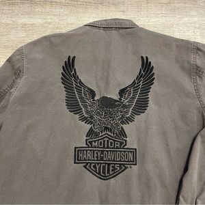 Harley Davidson Large Embroidered Eagle Logo Jacket Y2K Grunge Men Sz Large